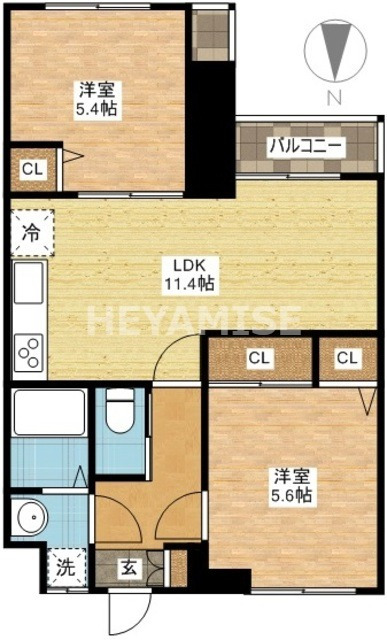 【長崎市本原町のマンションの間取り】