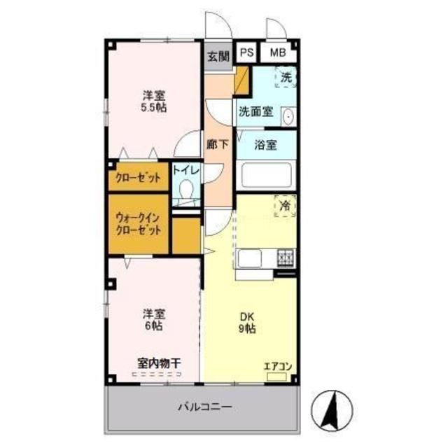 松戸市高塚新田のマンションの間取り