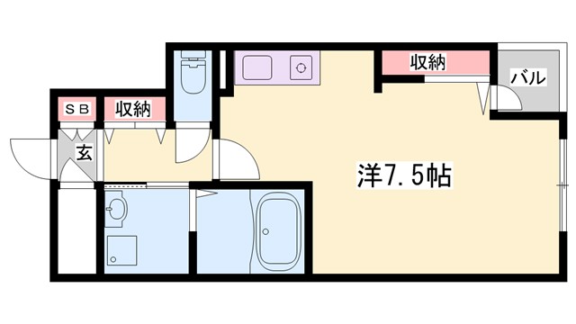 Cｌair市役所前の間取り