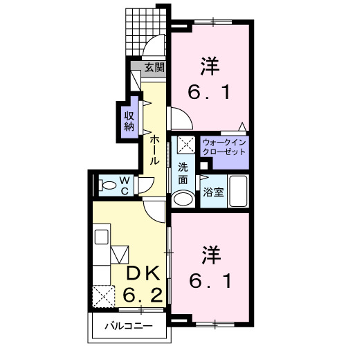 カーサプリマベーラＡの間取り