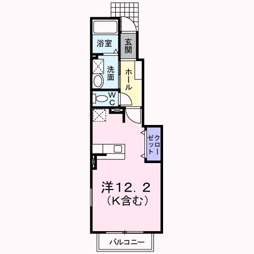 石岡市東大橋のアパートの間取り