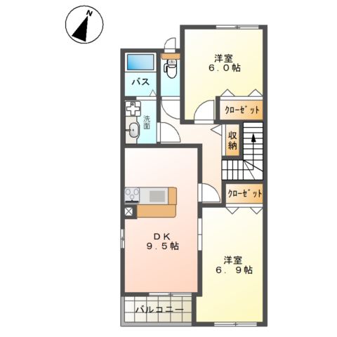 中郡大磯町国府本郷のアパートの間取り