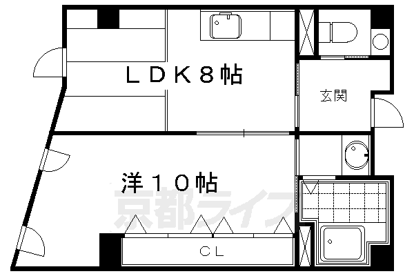 京都市下京区和泉屋町のマンションの間取り