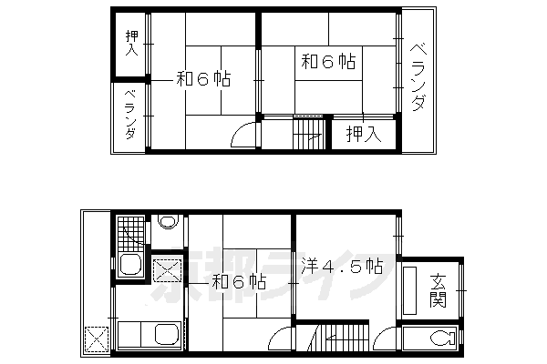 梅津罧原町三木氏貸家の間取り写真