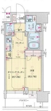 ＪＲ東海道本線 塚本駅 徒歩5分 15階建 築3年の間取り写真