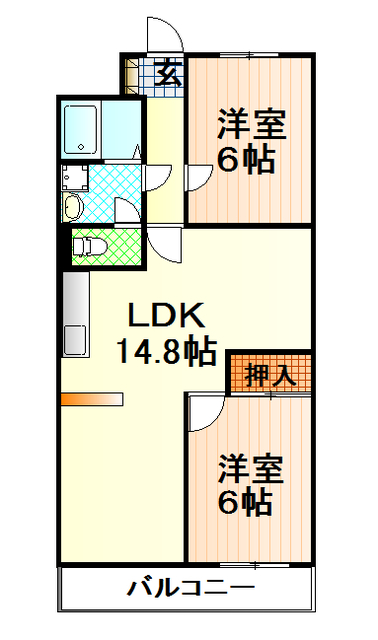 富士市石坂のマンションの間取り