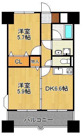 ニューシティアパートメンツ南小倉Iの間取り