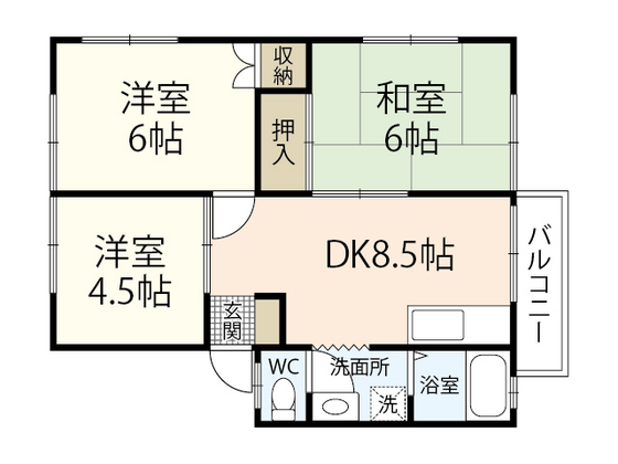 安芸郡熊野町川角のアパートの間取り