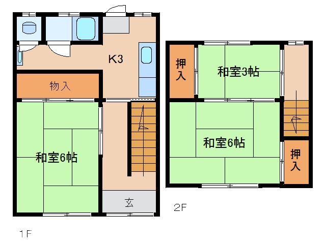 奈良県生駒市辻町（一戸建）の賃貸物件の間取り