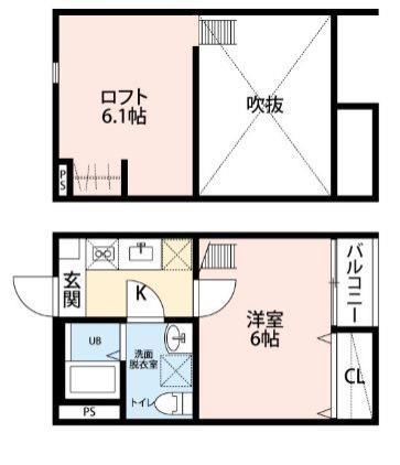 仙台市宮城野区宮千代のアパートの間取り