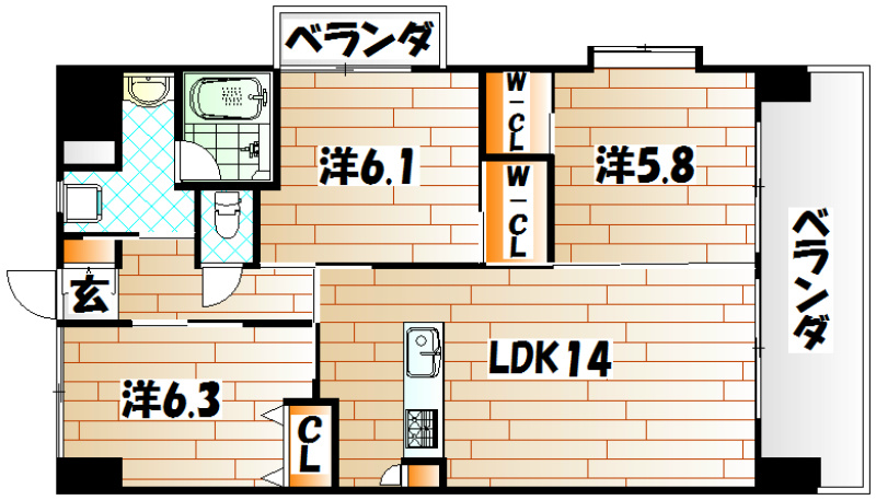 ウィングス八幡駅前の間取り