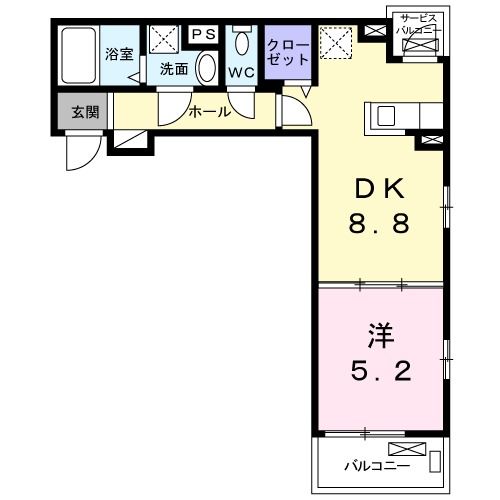 久喜市葛梅のアパートの間取り