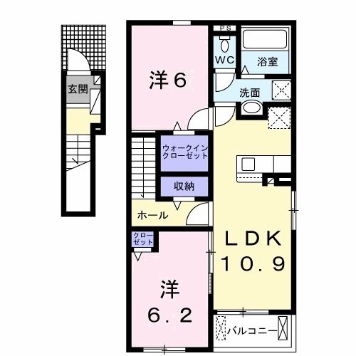 行橋市行事のアパートの間取り