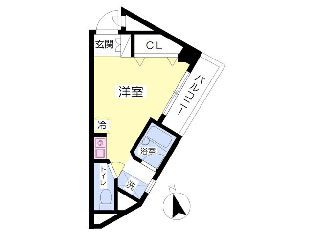 新宿区早稲田鶴巻町のマンションの間取り