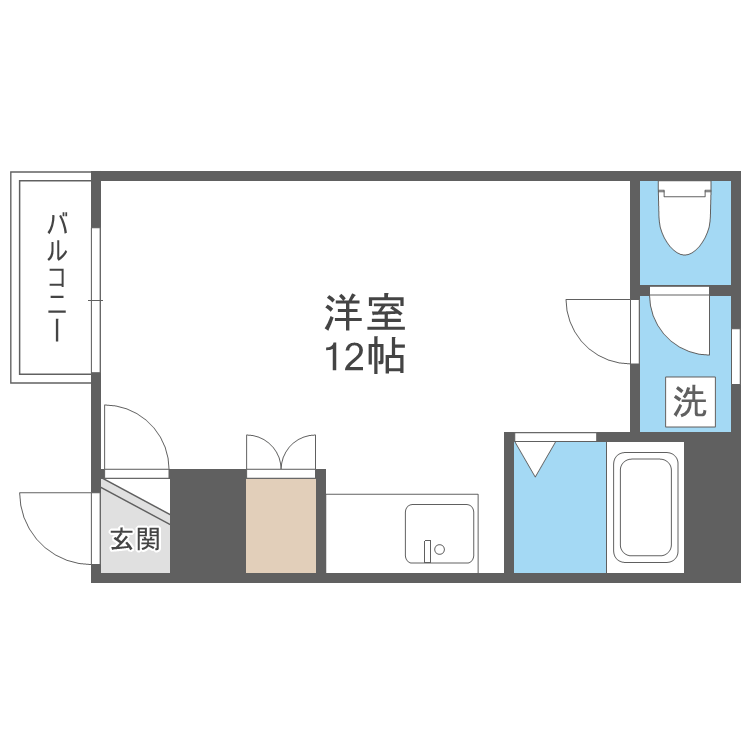 札幌市豊平区中の島一条のマンションの間取り