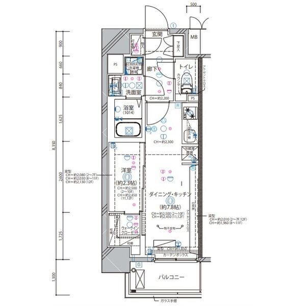 名古屋市中区千代田のマンションの間取り