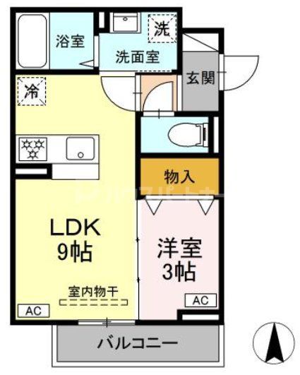 足立区扇のアパートの間取り