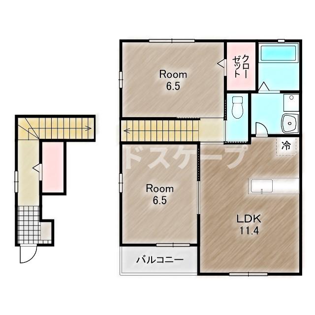 高崎市下佐野町のアパートの間取り