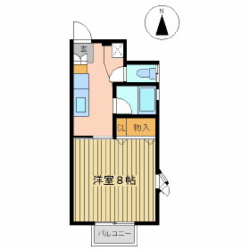 郡山市大槻町のアパートの間取り