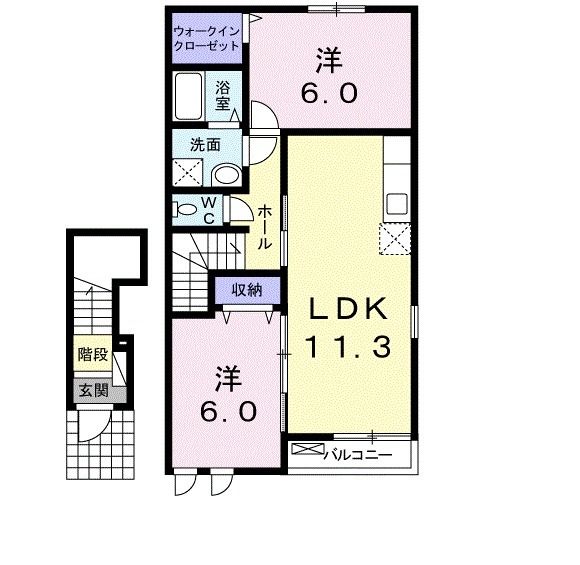 【熊谷市樋春のアパートの間取り】