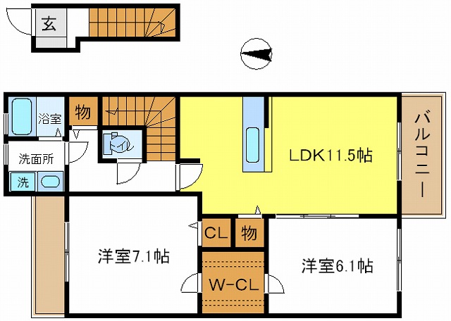 チェリーカーサ１番館の間取り