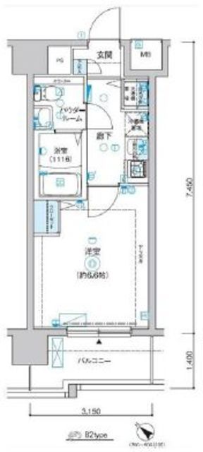 横浜市港北区新横浜のマンションの間取り