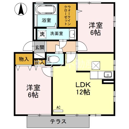 カームヒルズAの間取り