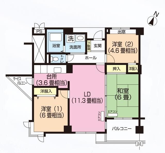 千葉市美浜区打瀬のマンションの間取り