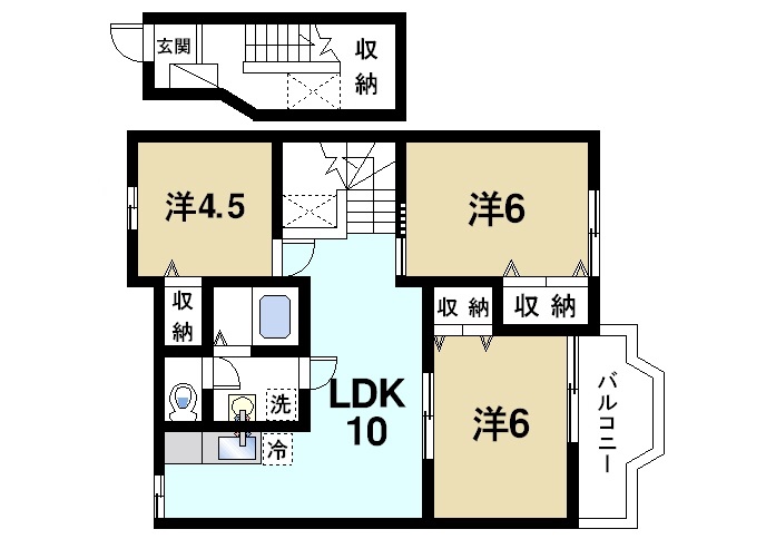 桜井市大字上之庄のアパートの間取り