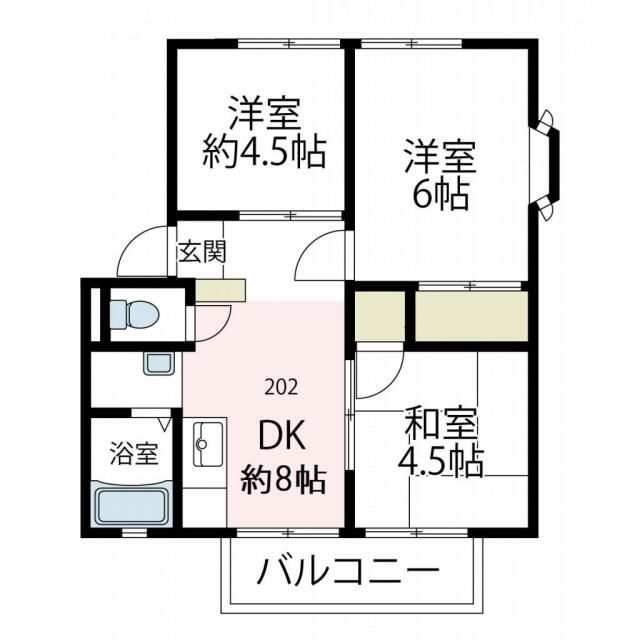 横須賀市佐島のアパートの間取り