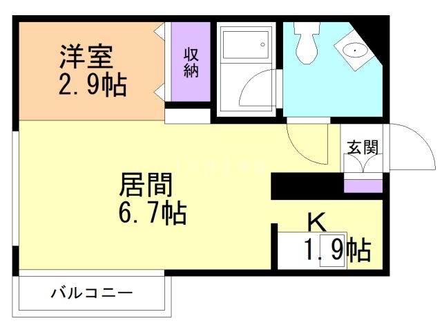 札幌市西区八軒二条東のマンションの間取り