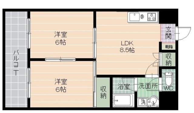 パレシャルム薬院の間取り