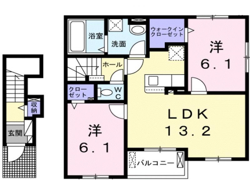 高松市寺井町のアパートの間取り