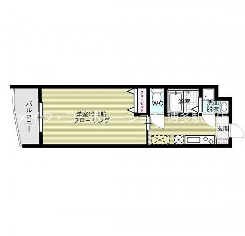 福岡市博多区中洲のマンションの間取り