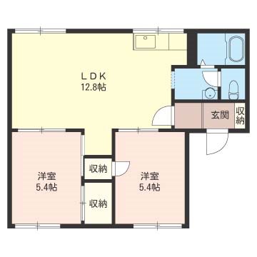 伊勢原市大住台のアパートの間取り