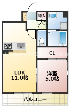 熊本市中央区本荘町のマンションの間取り