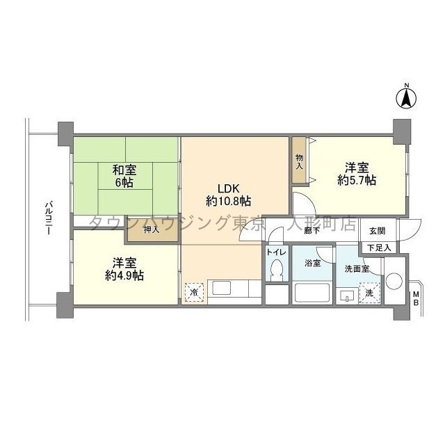 江東区東陽のマンションの間取り