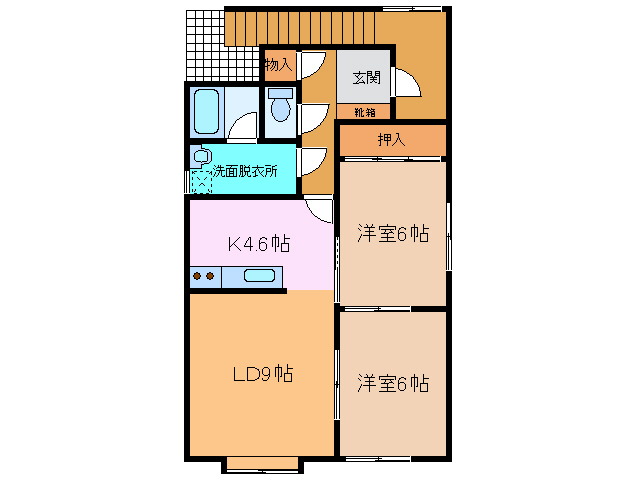 飛田ハイツDの間取り