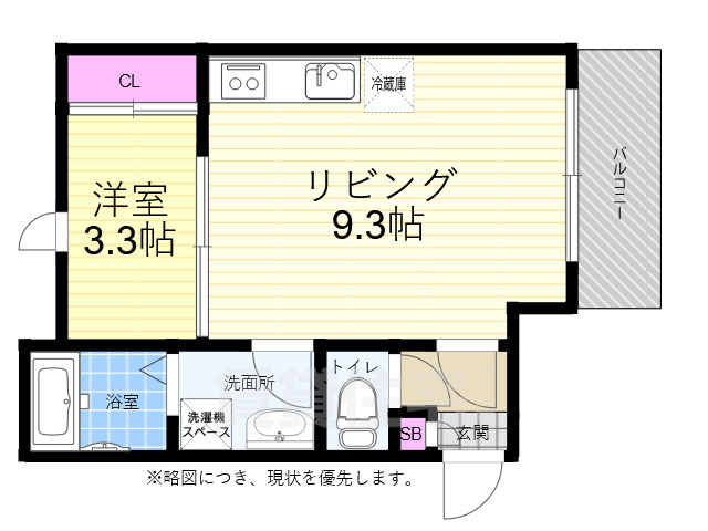 広島市中区江波西のアパートの間取り