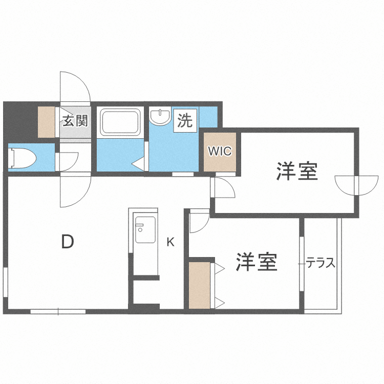 札幌市西区八軒八条東のマンションの間取り