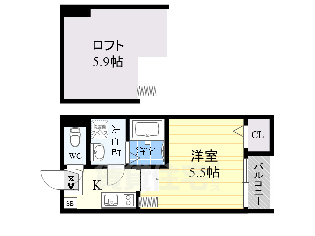 大阪市住之江区浜口西のアパートの間取り