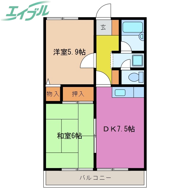 フラット立石Ａの間取り