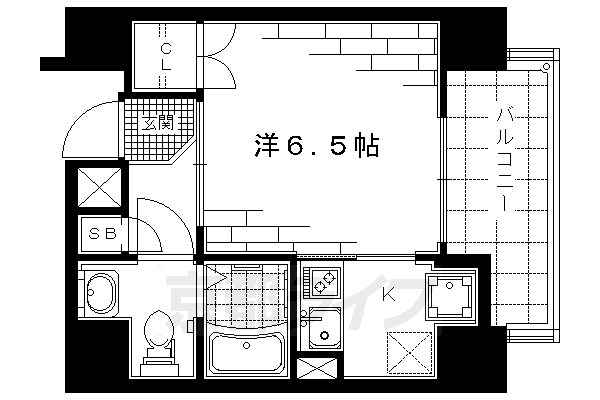 京都市上京区泰童片原町のマンションの間取り