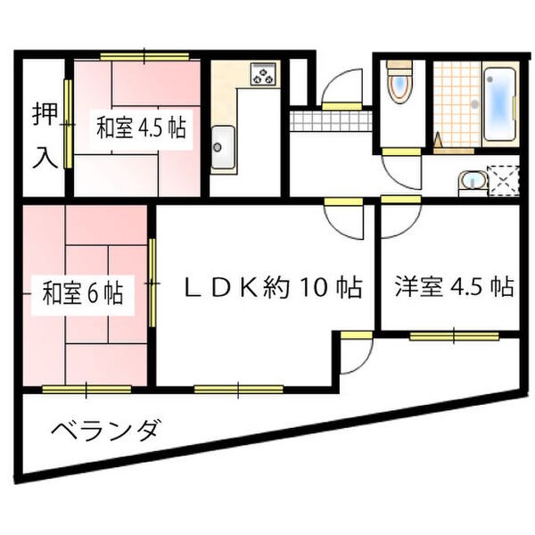 姫路市中地のマンションの間取り