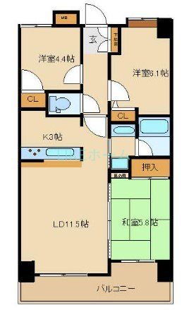 船橋市湊町のマンションの間取り