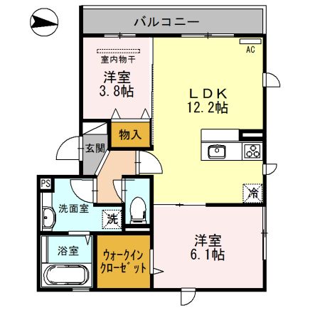 堺市中区深井北町のアパートの間取り