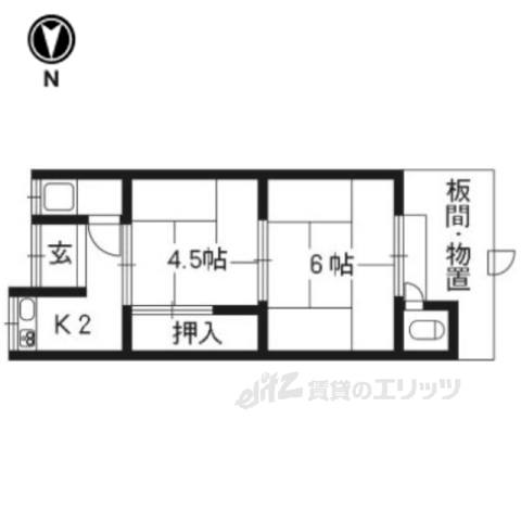 城陽市枇杷庄のアパートの間取り