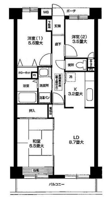 オクトス市ヶ尾1番館の間取り写真
