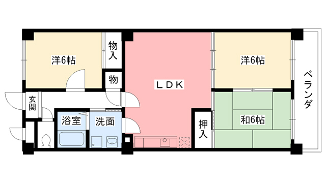 ＪＲ東海道本線 甲子園口駅 徒歩3分 3階建 築34年の間取り写真