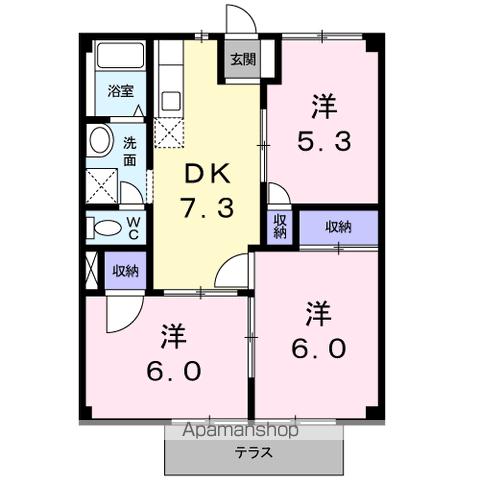 ＪＲ成田線 成田駅 徒歩20分 2階建 築34年の間取り写真